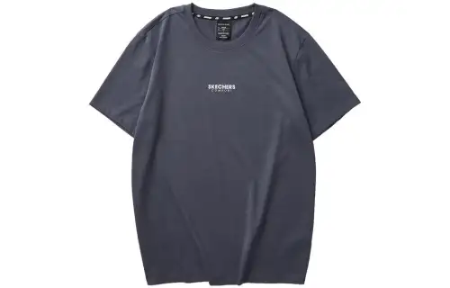 Skechers T Shirts Unisex Odyssey Gray/026R Crew Neck Thin Straight Fit