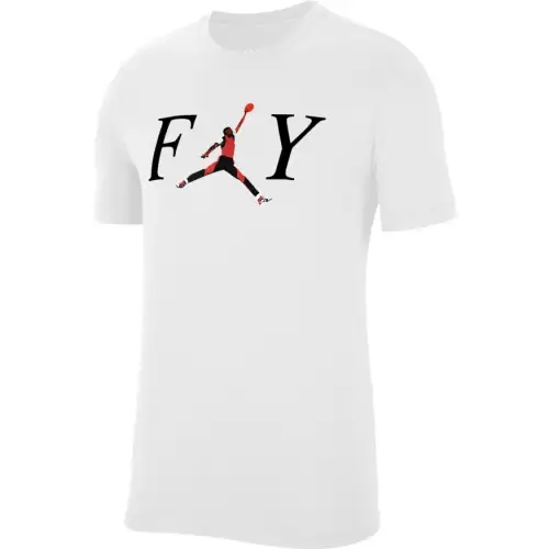 Jordan T Shirts Men's White Crew Neck Moderate Straight Fit
