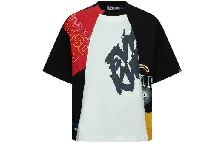 EVISU T Shirts Men's Multicolor Crew Neck Moderate