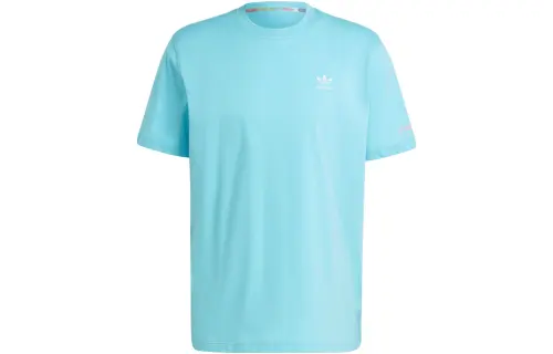 Adidas Originals Drop Shoulder Sleeve T Shirt Men's Crystal Blue Japan Version