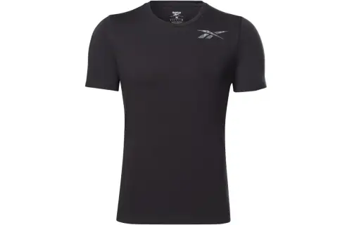 Reebok T Shirts Men's Black Crew Neck Moderate Straight Fit