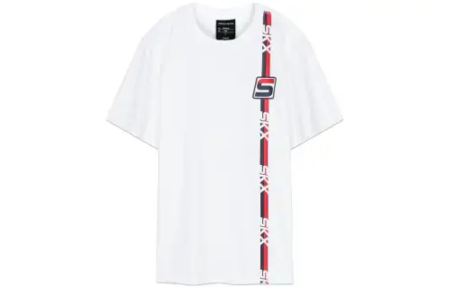 Skechers T Shirts Men's Bright White 0019 Crew Neck Moderate Straight Fit