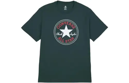 Converse Go To All Star T Shirts Unisex Pine Green Crew Neck Moderate Straight Fit