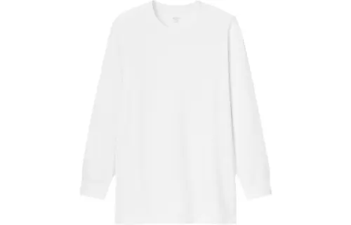 UNIQLO T Shirts Men's Pearl White Crew Neck Moderate Straight Fit