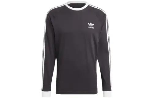 Adidas originals adicolor series double-sided striped clover long-sleeved T-shirt for men and women, black