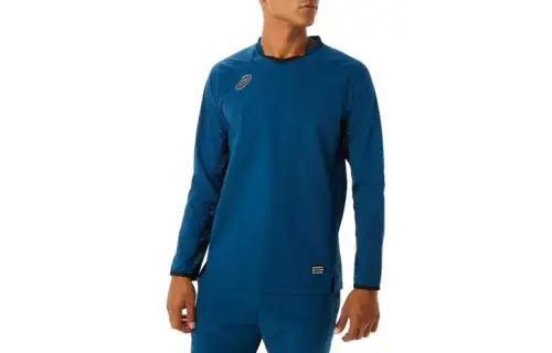 ASICS T Shirts Men's Blue Crew Neck Moderate Straight Fit