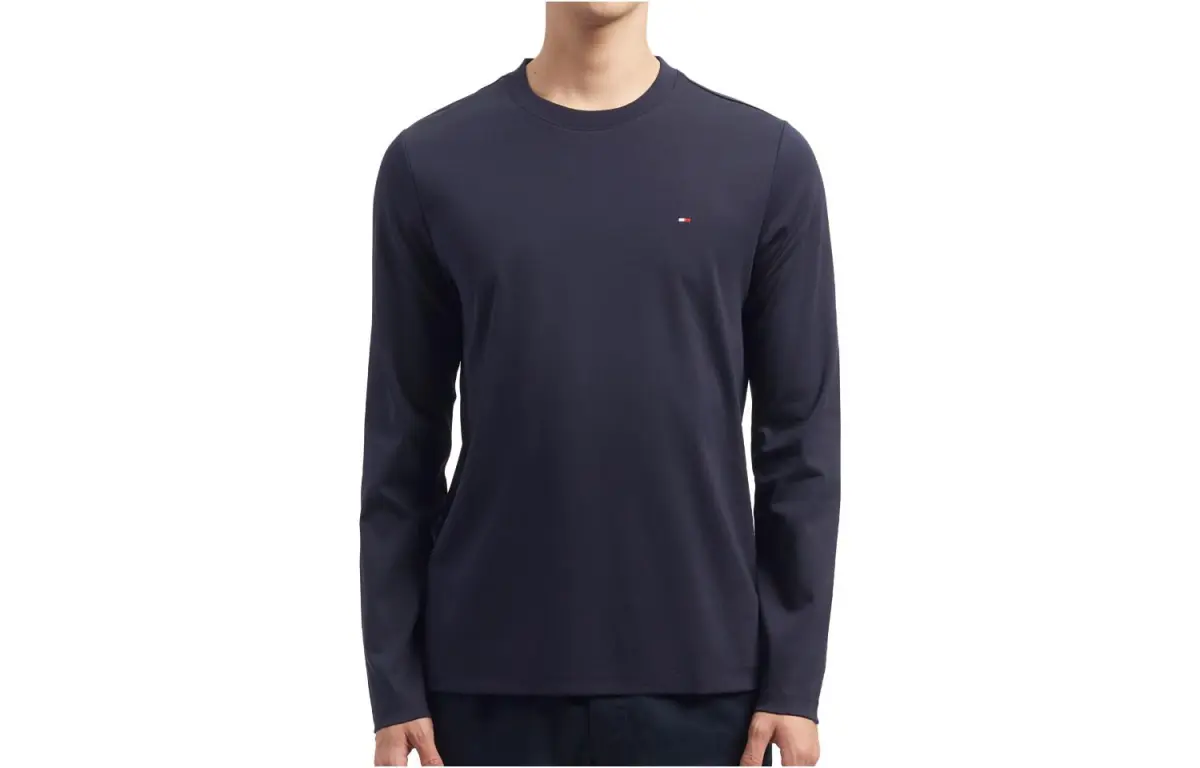 Tommy Hilfiger T-Shirts Men's Navy Blue Crew Neck Moderate Straight Fit