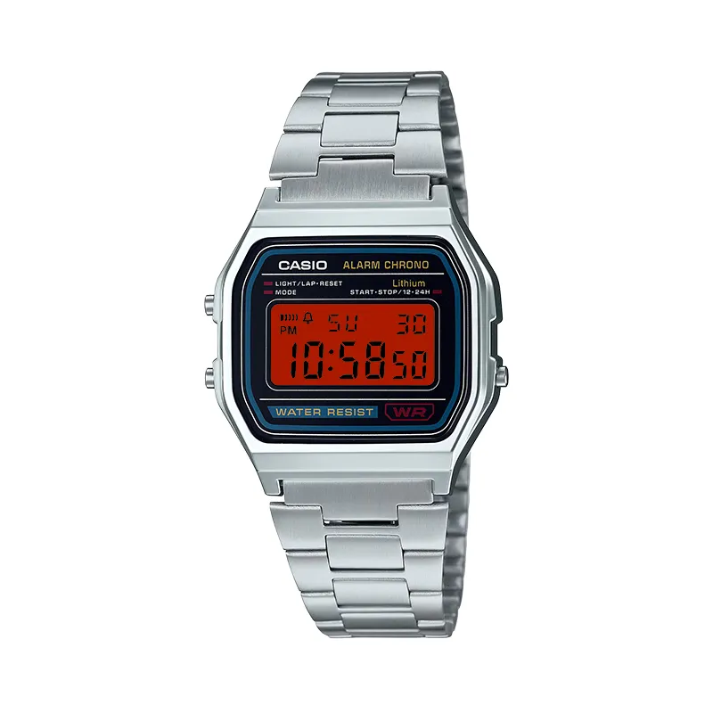 CASIO Custom Collection A158WA 1 Waterproof Quartz Movement Stainless Steel Strap Watch Unisex