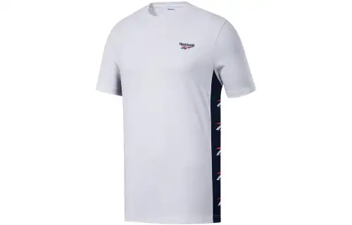 Reebok T Shirts Unisex White Crew Neck Moderate Straight Fit