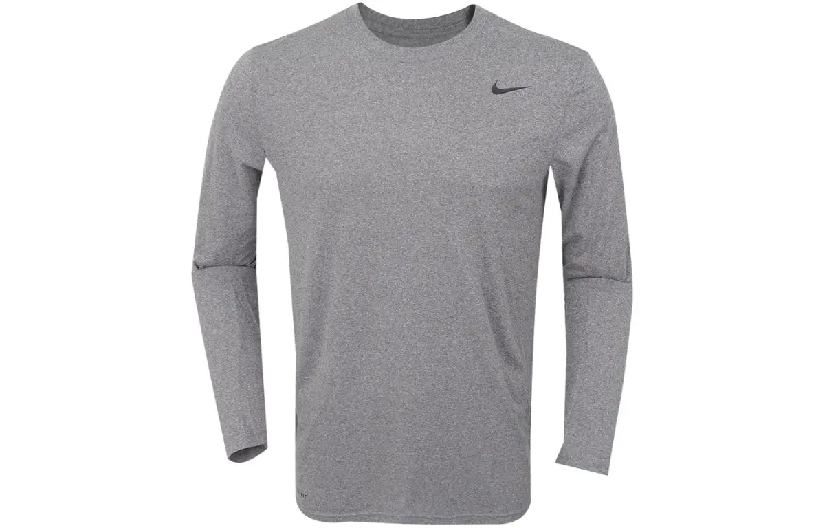 Nike T-Shirts Men's Gray Crew Neck Moderate Straight Fit