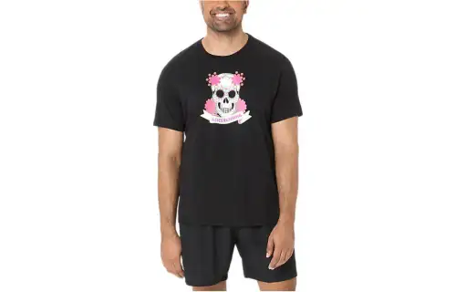 ASICS T Shirts Unisex Black Crew Neck Moderate Other