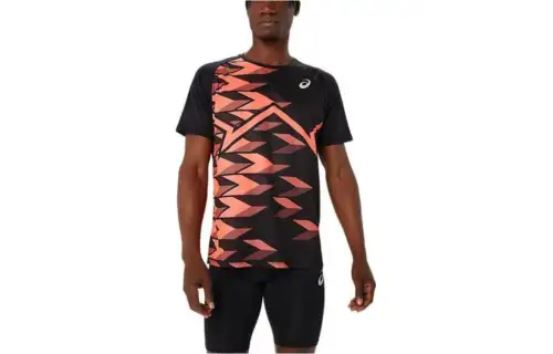 ASICS PRO FIT T Shirts Men's Black Crew Neck Moderate Straight Fit