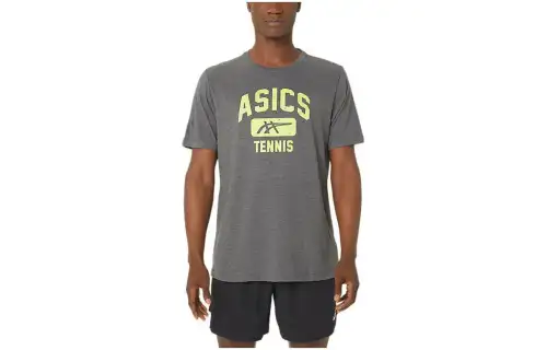 Asics Unisex Tennis Graphic Tee T Shirt Men's Gray