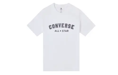 Converse T Shirts Unisex White Crew Neck Moderate Straight Fit