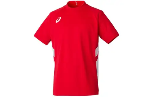 ASICS T Shirts Men's Red Crew Neck Moderate Other