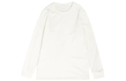 UNIQLO T Shirts Men's Ivory Crew Neck Moderate