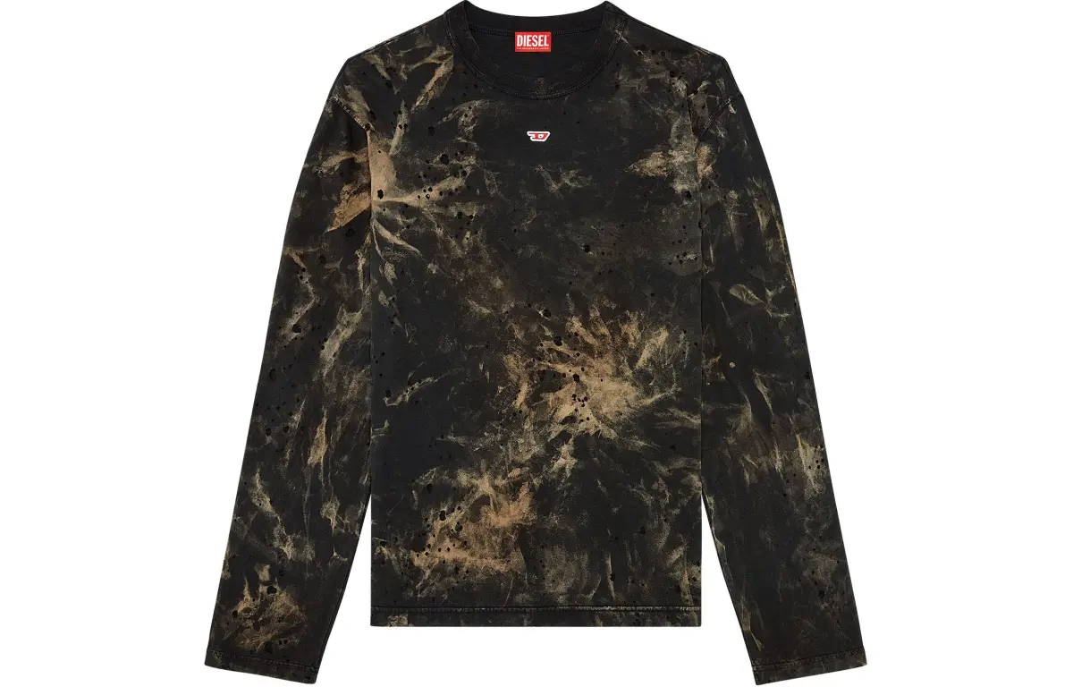 DIESEL T-Shirts Men's Black Crew Neck Moderate Straight Fit