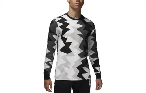 Jordan T Shirts Men's Black Crew Neck Moderate Straight Fit