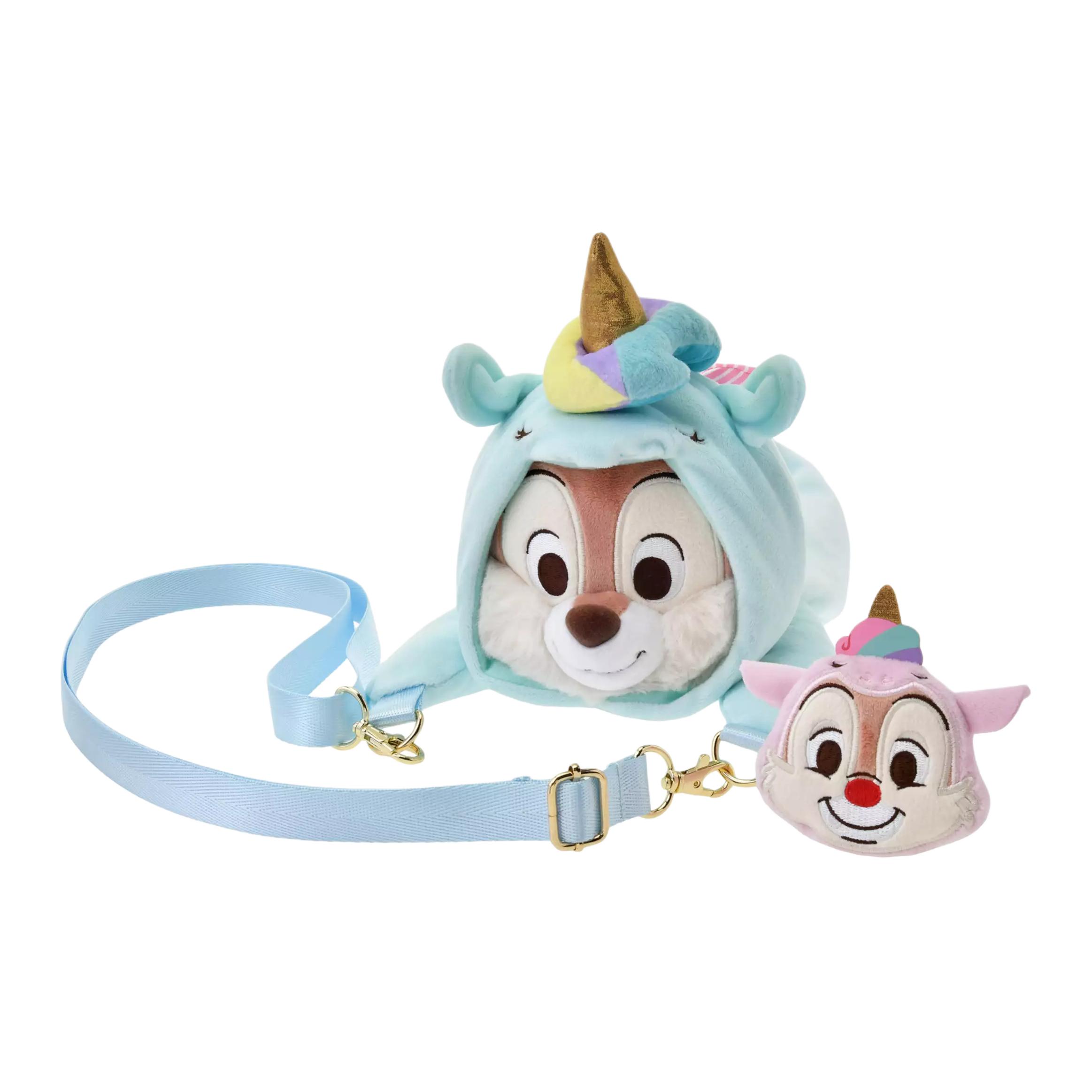 Disney Disney Dondi CHIP 'N DALE series multi-functional Velcro closure with charm plush shoulder crossbody bag women's light blue