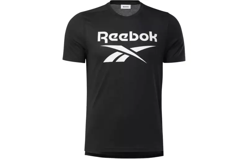Reebok T Shirts Men's Black Crew Neck Moderate Straight Fit
