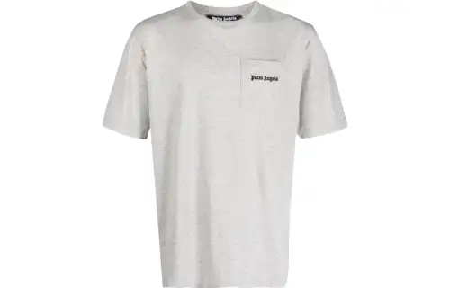 PALM ANGELS Logo embroidered Mélange T shirt