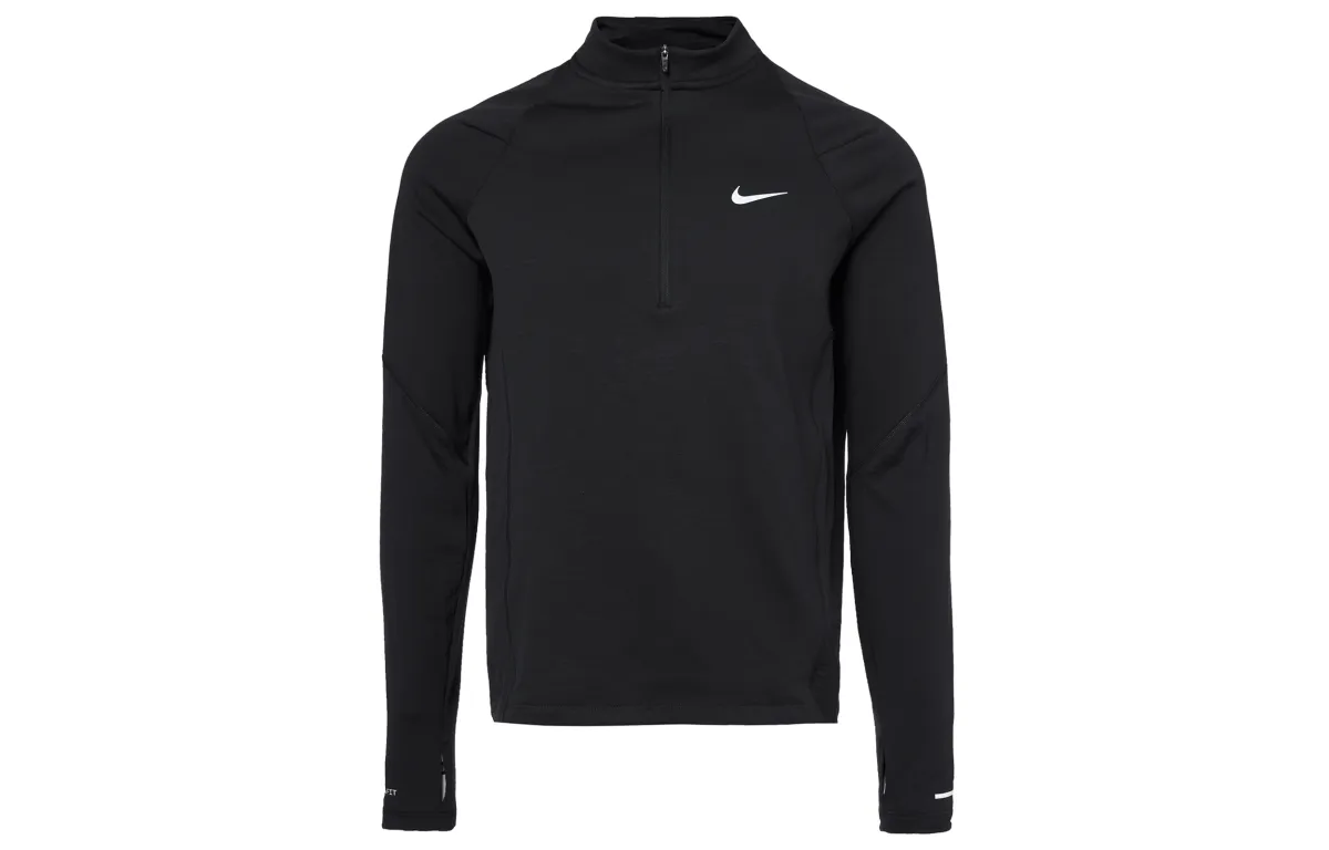 Nike T-Shirts Men's Black Stand Collar Moderate Straight Fit