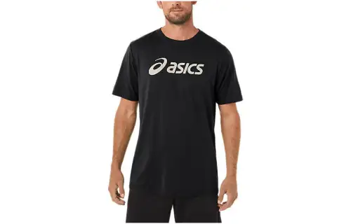 ASICS XG T Shirts Men's Black Crew Neck Moderate Straight Fit