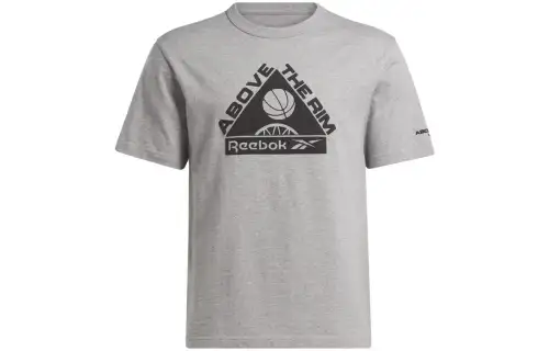 Reebok T Shirts Men's Gray Crew Neck Moderate Straight Fit
