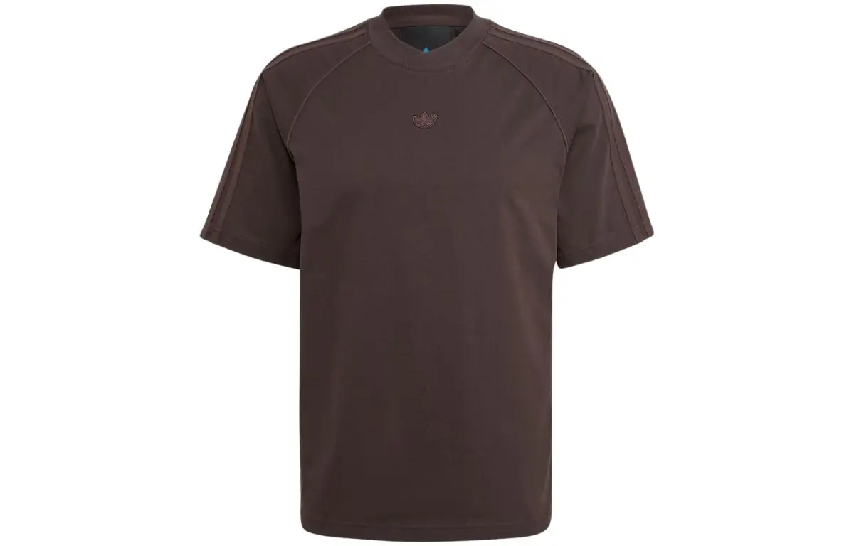 Adidas Originals T-Shirts Men's Dark Brown Crew Neck Moderate Straight Fit
