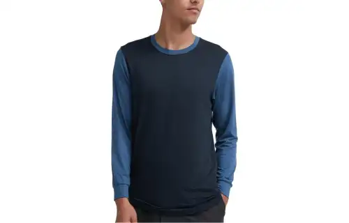 UNIQLO T Shirts Men's Navy Blue Crew Neck Moderate