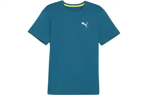 PUMA RUN CLOUDSPUN T Shirts Men's Ocean Blue Crew Neck Moderate Straight Fit