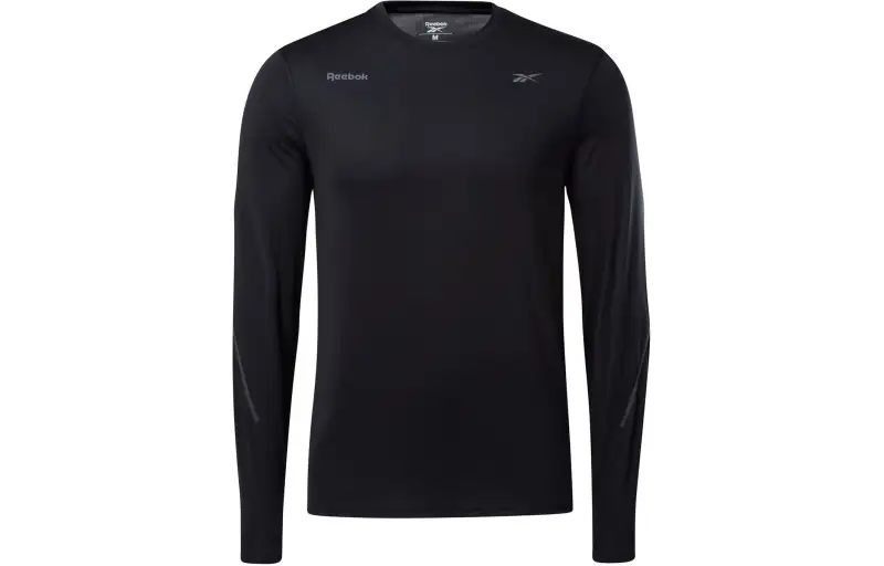 Reebok T Shirts Men's Black Crew Neck Moderate Straight Fit