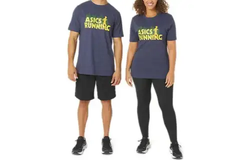 ASICS T Shirts Unisex Light Umber Crew Neck Moderate Straight Fit