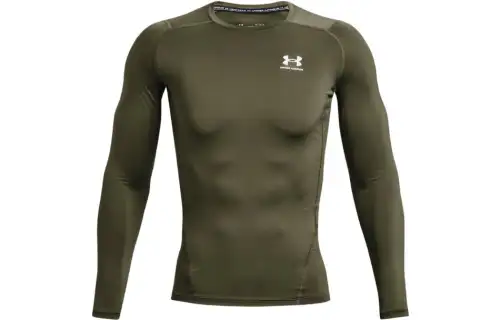 Under Armour HeatGear T Shirts Men's Green Crew Neck Moderate Straight Fit