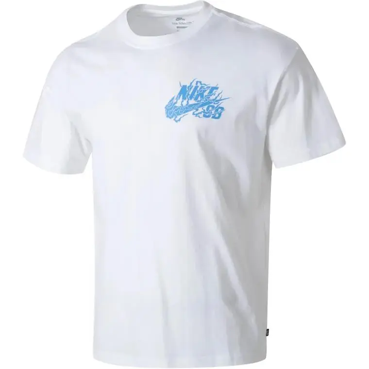 Nike SB T Shirts Men's White Crew Neck Moderate Straight Fit