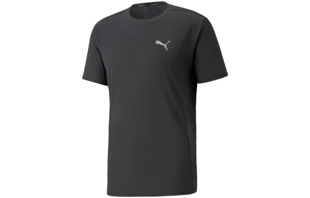 PUMA T-Shirts Men's Gray Crew Neck Moderate Straight Fit