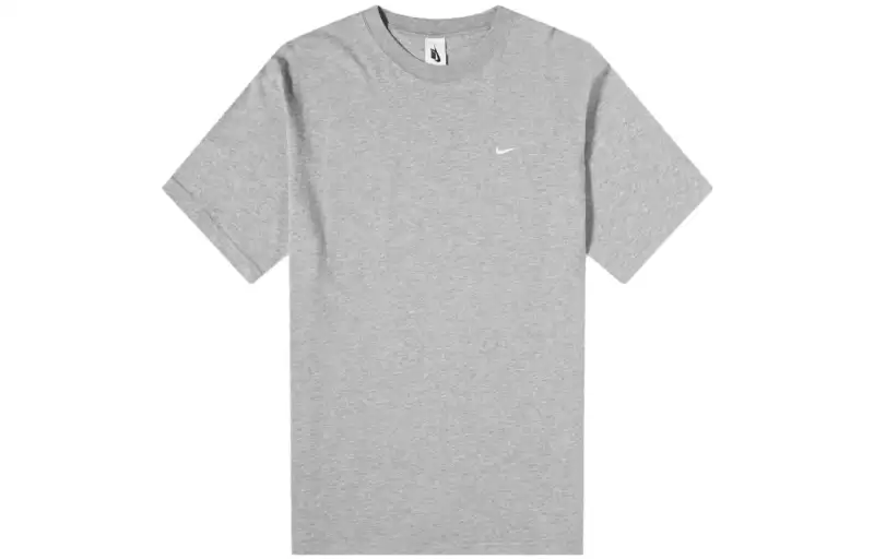 Nike T Shirts Men's Gray Crew Neck Moderate Straight Fit