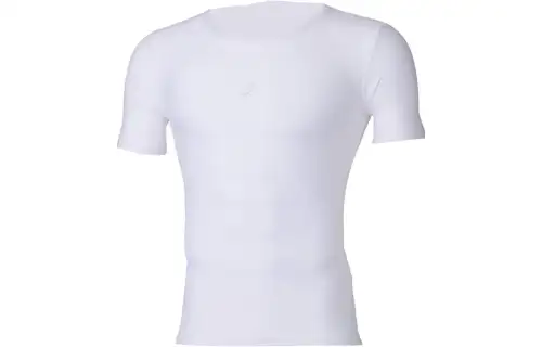 ASICS T Shirts Men's White Crew Neck Moderate Straight Fit
