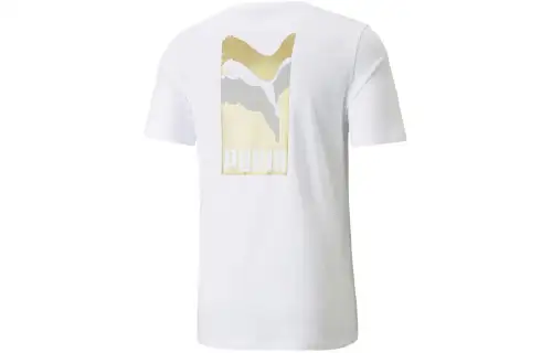 PUMA T Shirts Men's White Crew Neck Moderate Other