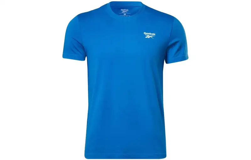 Reebok T Shirts Men's Blue Crew Neck Moderate Straight Fit
