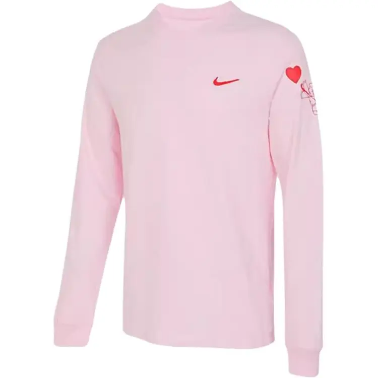 Nike Valentine's Day T-Shirts Men's Foam Pink Crew Neck Moderate