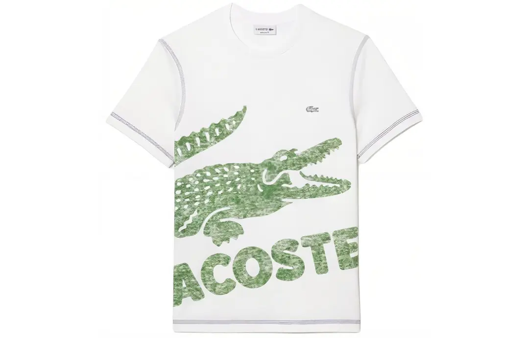 LACOSTE T Shirts Men's White Crew Neck Moderate Straight Fit