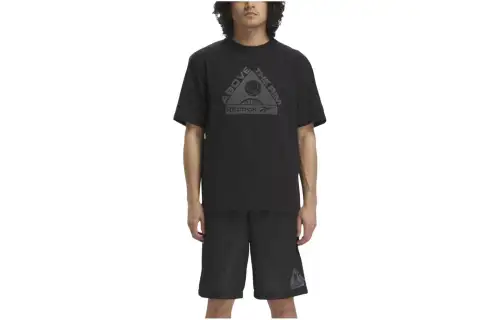 Reebok T Shirts Men's Black Crew Neck Moderate Straight Fit