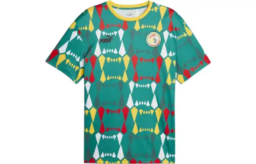 PUMA T Shirts Men's Green Crew Neck Moderate Straight Fit