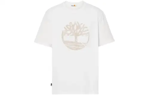 Timberland T Shirts Men's White Crew Neck Moderate Straight Fit
