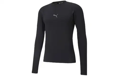 PUMA T Shirts Men's Black Crew Neck Moderate Straight Fit