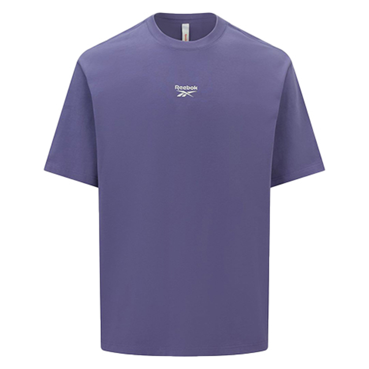 Reebok T Shirts Unisex Purple Crew Neck Moderate Straight Fit