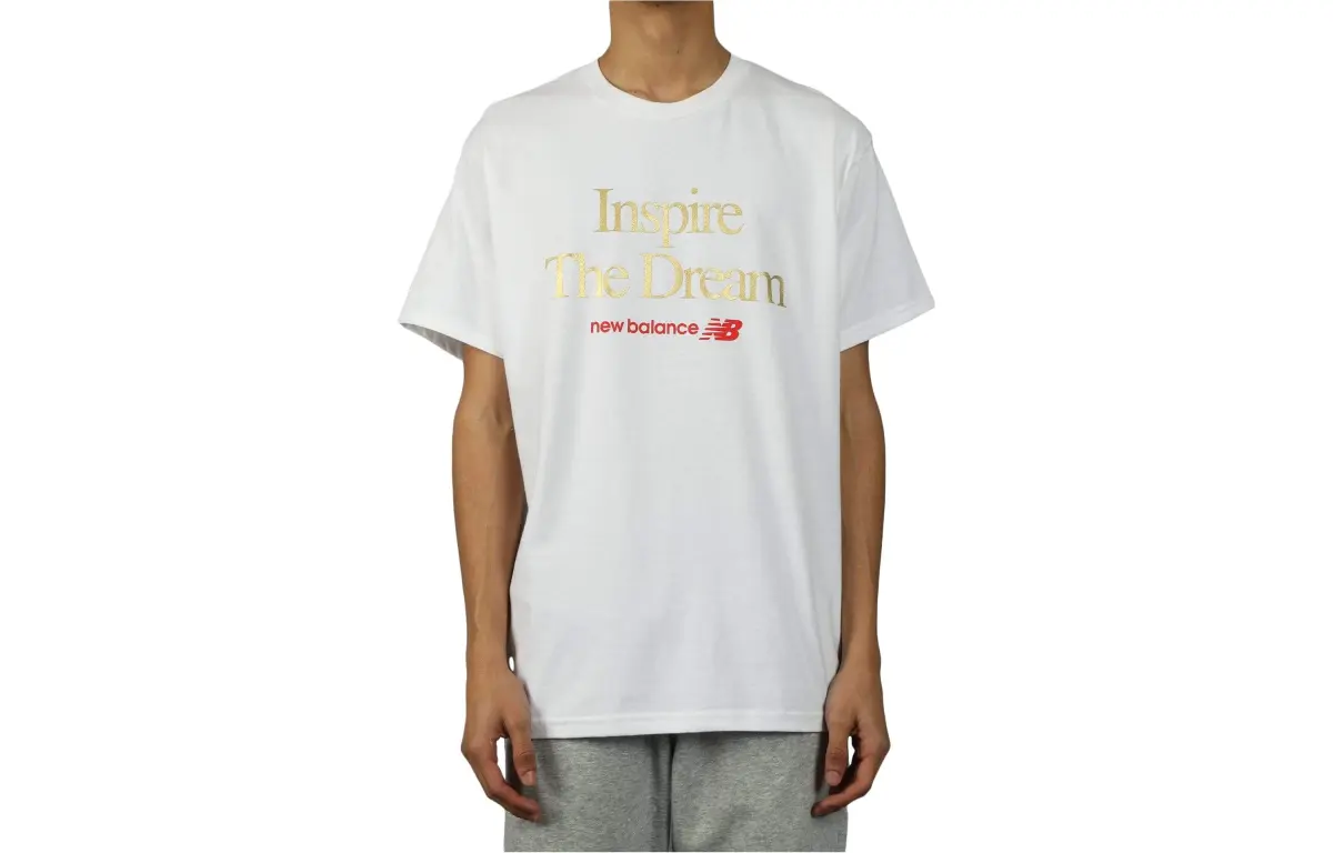 New Balance T-Shirts Men's White Crew Neck Moderate Other