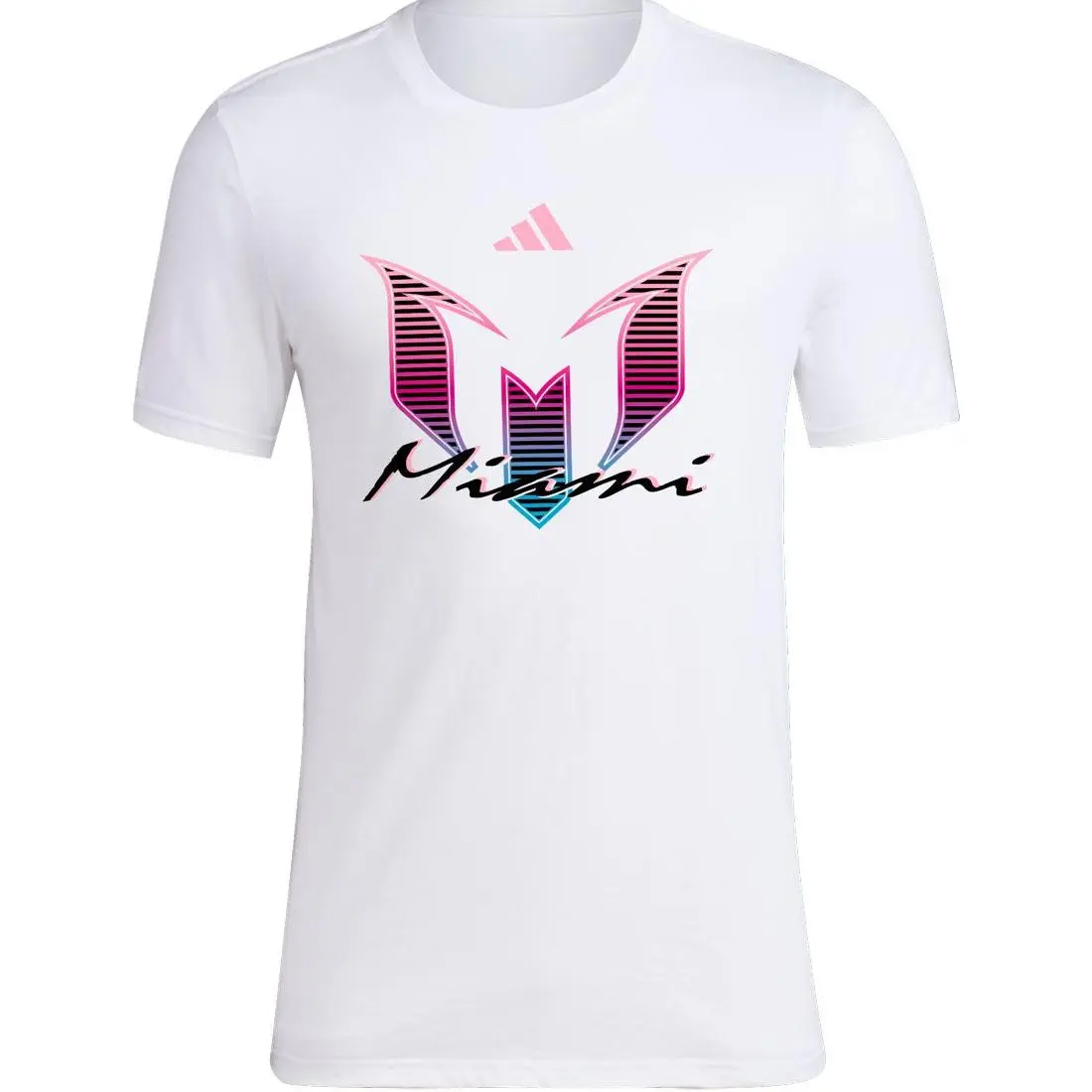 Adidas T-Shirts Men's White Crew Neck Moderate Straight Fit