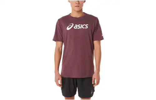 ASICS XG T Shirts Unisex Brown Crew Neck Moderate Straight Fit